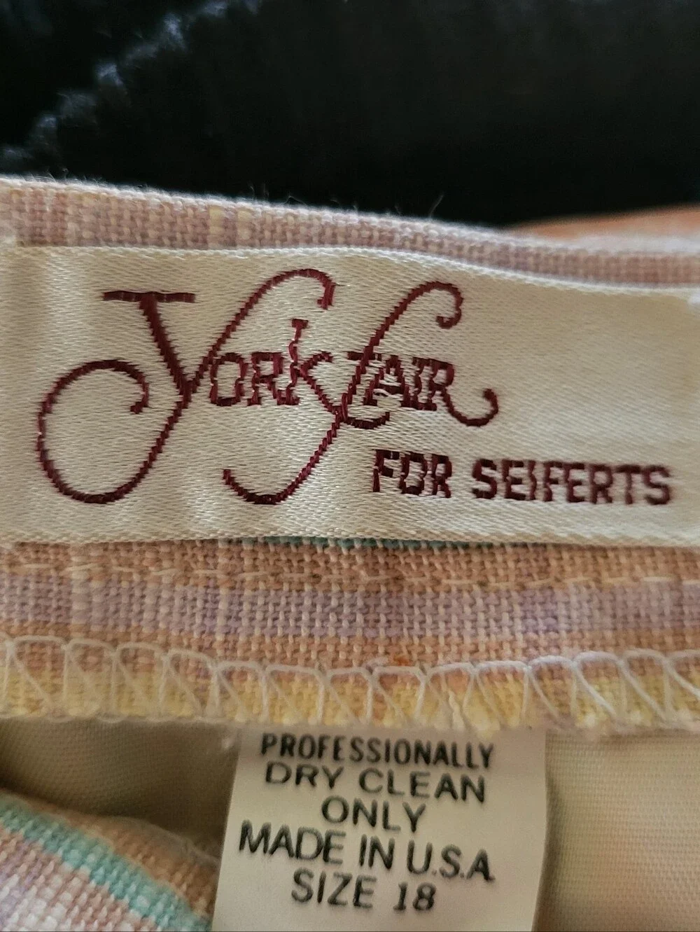 Vintage York Fair Pastel Plaid Midi Pencil Skirt Women's Size 18